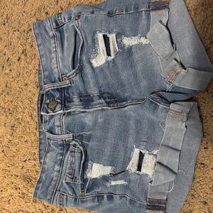 Distressed Denim Shorts